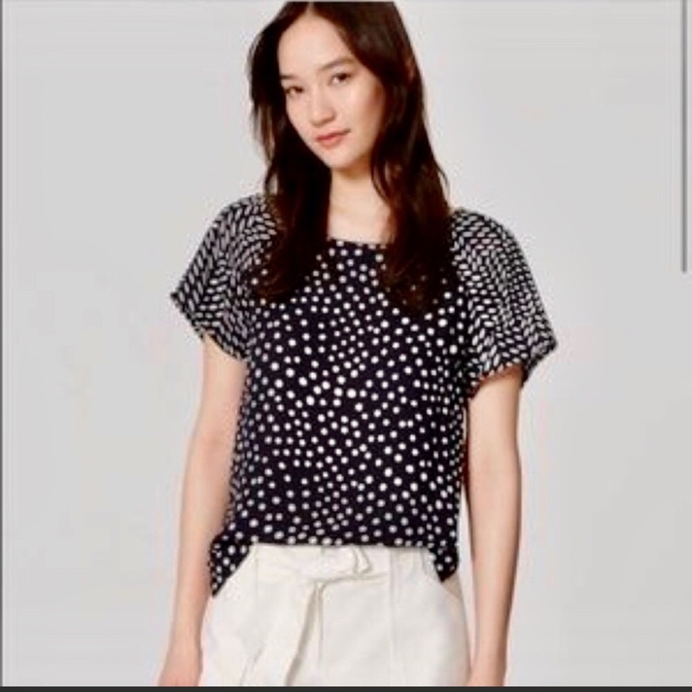 Ann Taylor Loft Navy Blouse